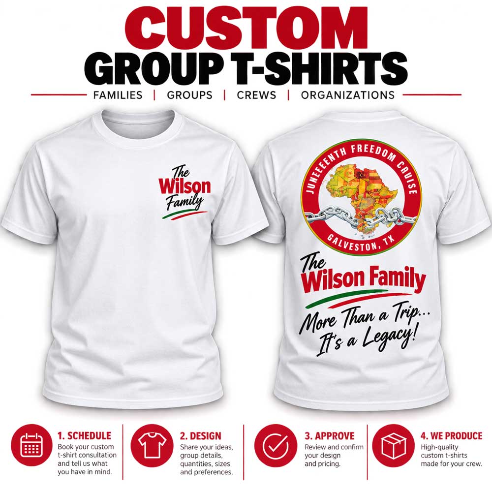 Custom Juneteenth Freedom Cruise group T-shirts